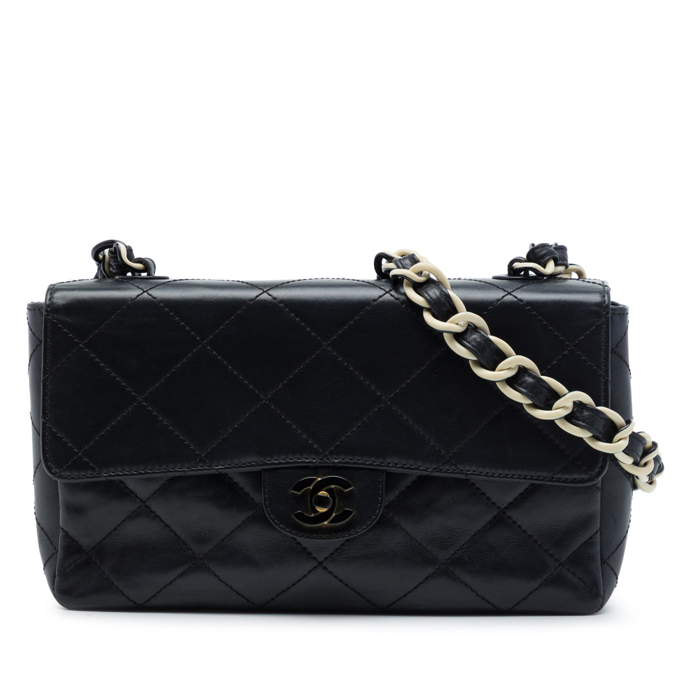 Pre-Loved Chanel Medium Quilted Lambskin Resin Chain Single Flap